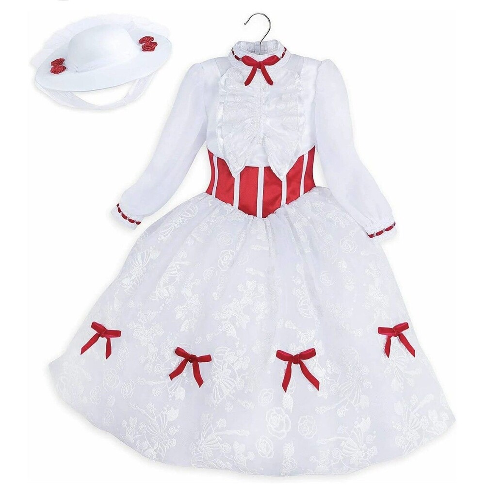 Disney Store Mary Poppins Halloween Costume Dress and Hat Size 9/10 NEW with Tag